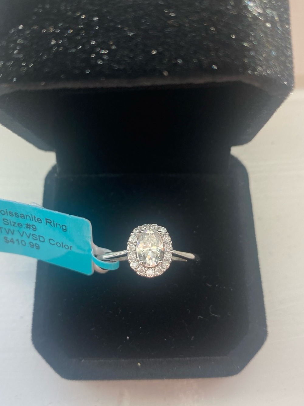 Oval Cut Moissanite Engagement Ring Size 9